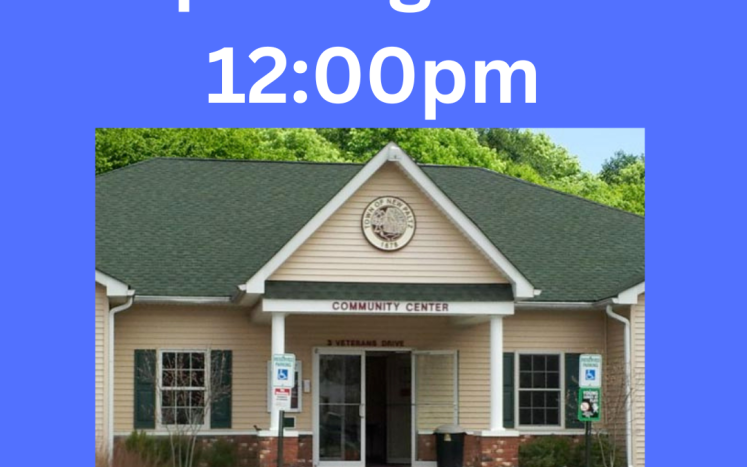 Community Center Opening at 12:00pm Today
