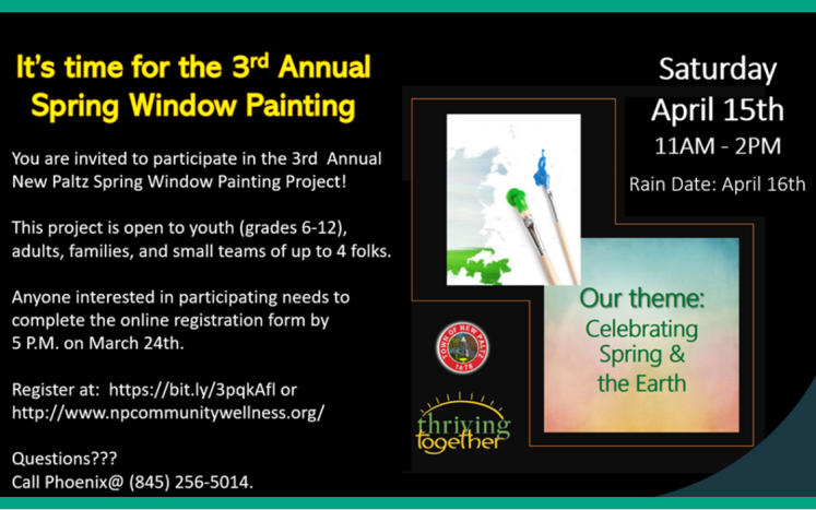 3rd Annual Spring Window Painting Project in New Paltz - Links and Information