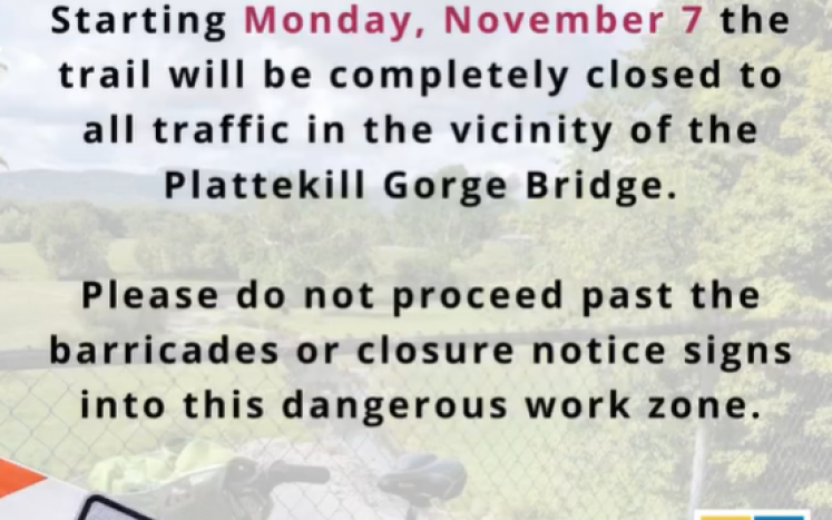 Wallkill Valley Rail Trail Closure Notice